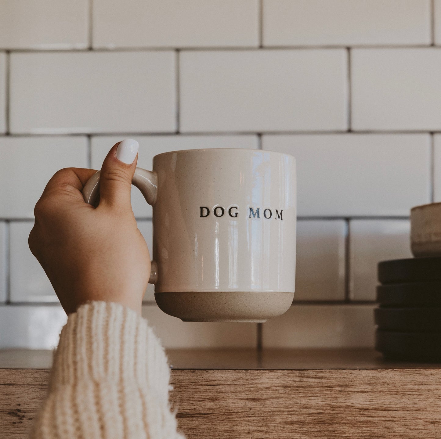 Dog Mom Stoneware Coffee Mug