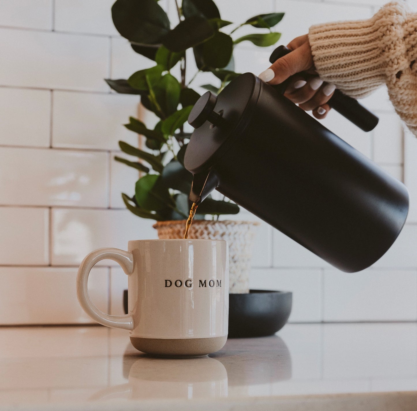 Dog Mom Stoneware Coffee Mug