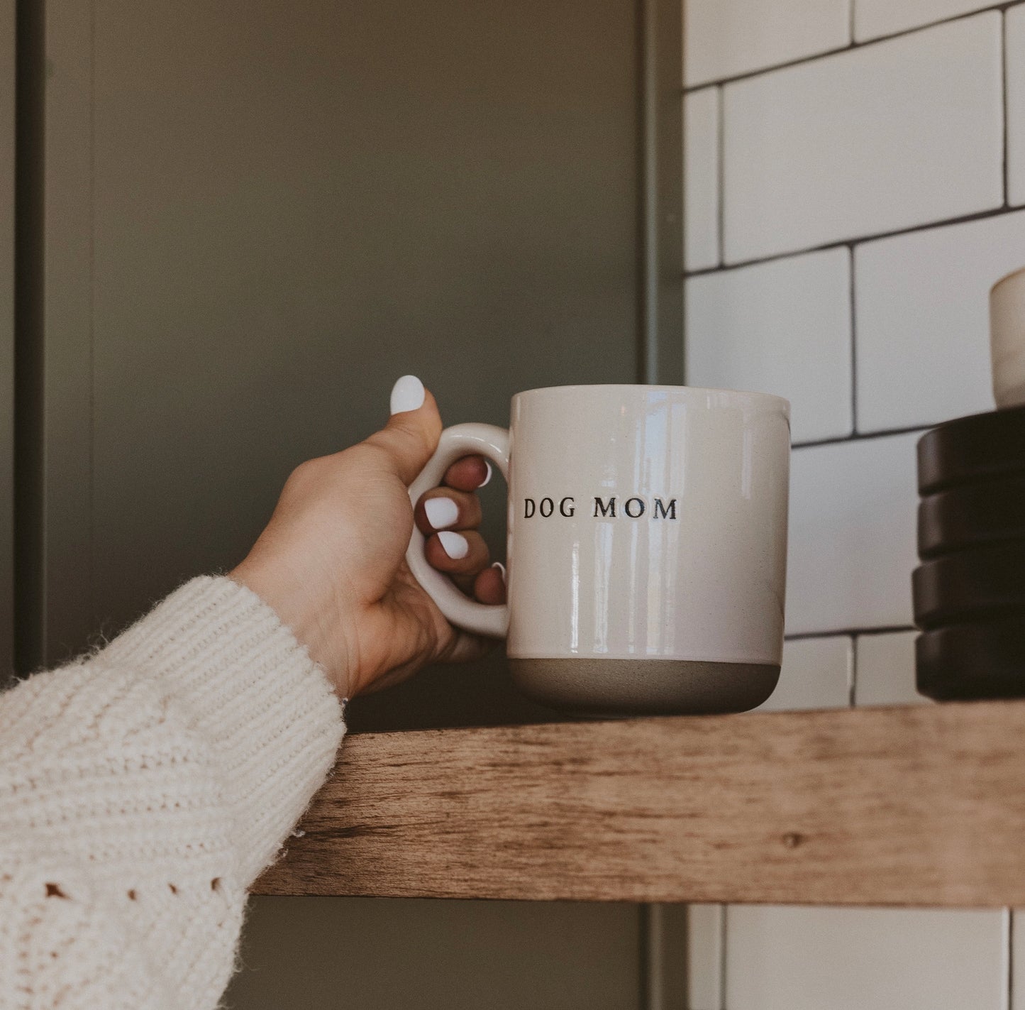 Dog Mom Stoneware Coffee Mug