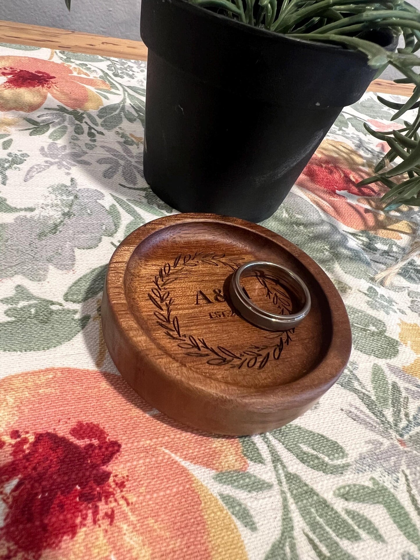 Personalized Wood Ring Dish