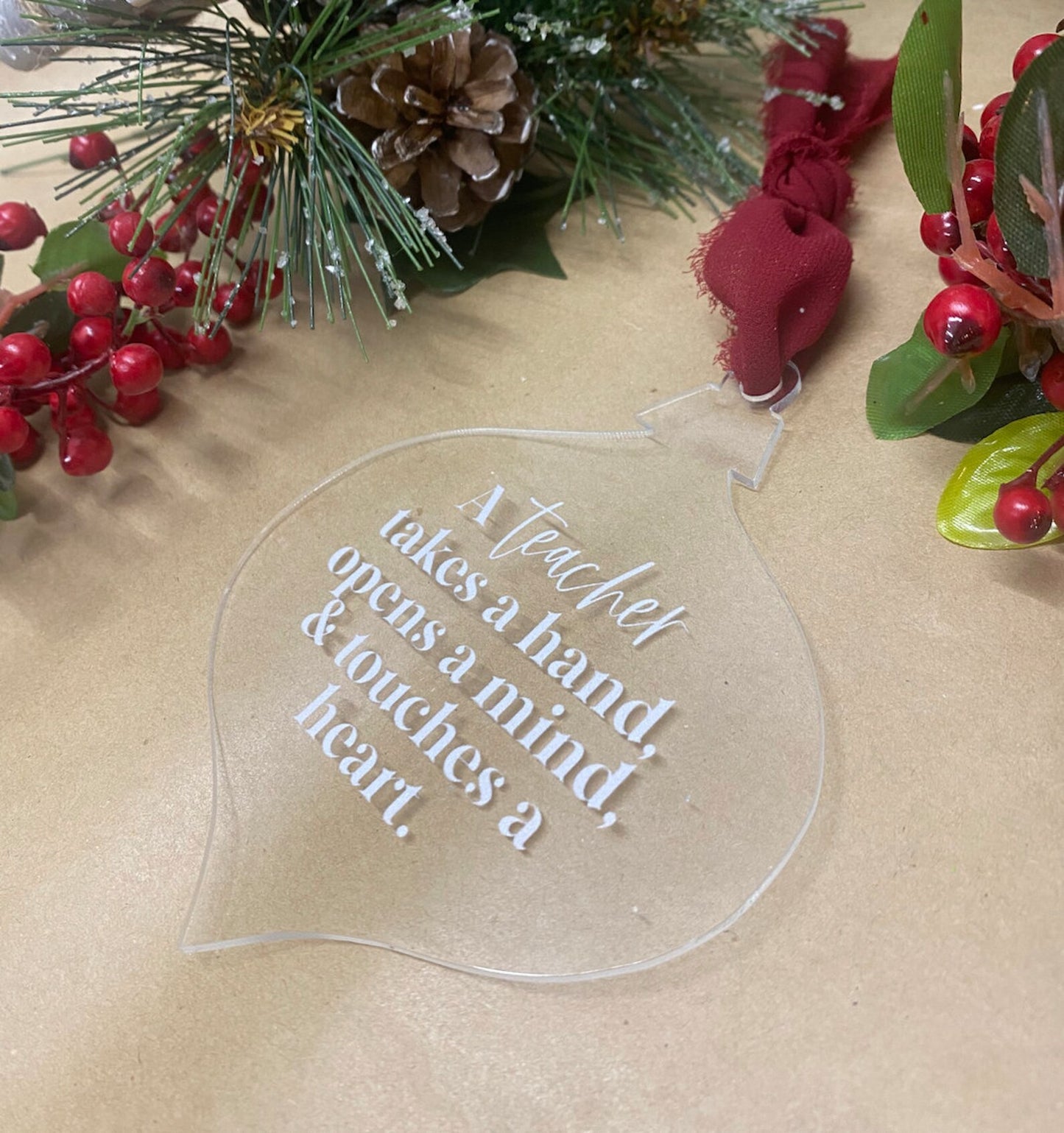 Clear Acrylic Teacher Appreciation Ornament