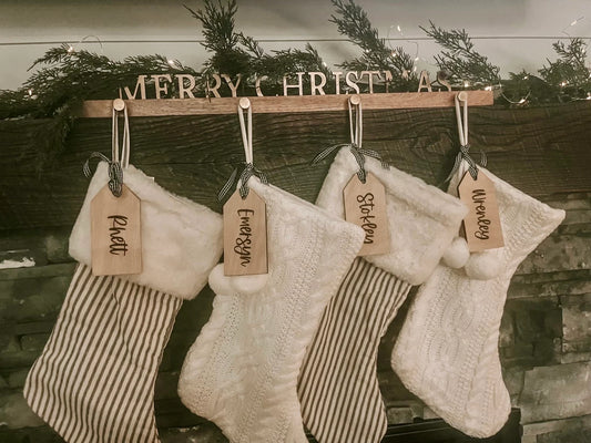 Personalized Wooden Christmas Stocking Tag